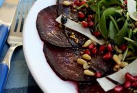 Beetroot Carpaccio with Orange-Mustard Vinaigrette Review or No quotes Wait can’t include quotes. Also avoid general terms. Need under 65 chars. Perhaps: Beetroot Carpaccio with Orange-Mustard Vinaigrette — that’s fine. But special characters like hyphen allowed? It’s not forbidden. It’s not special? They said no special characters like * or #; hyphen is fine. Keep natural and clickable. Maybe: Beetroot Carpaccio with Orange Mustard Vinaigrette (without hyphen). But orange-mustard looks better. Keep under 65. I’ll output: Beetroot Carpaccio with Orange-Mustard Vinaigrette.