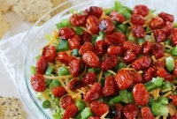 Layered Taco Dip with Fresh Greek Yogurt and Avocado