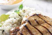 Ginger-Soy Grilled Chicken with Creamy Peanut Sauce