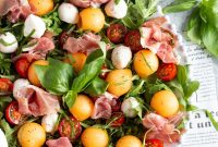 Prosciutto & Melon Caprese Salad with Burrata and Basil