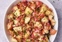 Authentic German Potato Salad with Crispy Bacon and Vinegar Dressing
