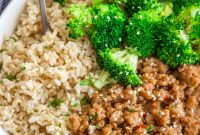 Sweet and Spicy Ground Turkey with Broccoli Bowls