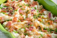 Loaded Cauliflower Casserole with Bacon and Cheddar