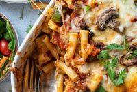 Creamy Vegetarian Pasta Bake with Roasted Vegetables