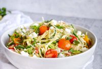 Zucchini Noodle Pasta with Creamy Yogurt Herb Sauce