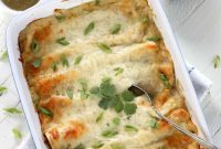 Creamy Vegan Green Enchiladas with Salsa Verde and Jackfruit