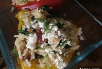 Greek Stuffed Peppers with Orzo, Feta & Herb Filling