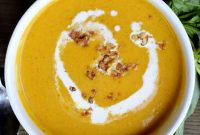 Creamy Roasted Butternut Squash Soup with Sage and Brown Butter