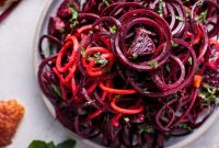 Spiralized Raw Beet and Blood Orange Salad for Bright Flavor