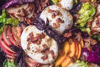 Peach, Prosciutto & Burrata Salad with Honey-Balsamic Drizzle