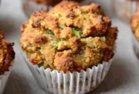 Peanut Butter and Zucchini Muffins with Honey Glaze