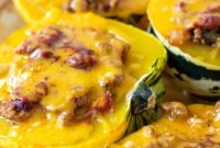 Herbed Turkey Stuffed Acorn Squash Recipe for Fall Dinner