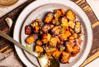 Crispy Air Fryer Salmon Bites with Lemon Garlic Dip