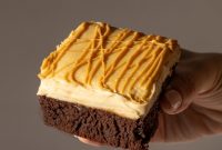 Fudgy Chocolate Brownies Topped with Creamy Peanut Butter