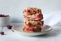 Cranberry Hazelnut Crumble Bars with Oat Streusel