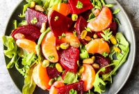 Roasted Beet and Orange Salad with Arugula and Goat Cheese