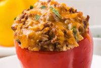 Taco-Stuffed Bell Peppers with Cheesy Mexican Filling