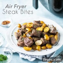 Best Air Fryer Steak Bites Recipe in the Air Fryer. Perfect Keto Steak Bites Dinner! | @eatbetterrecipes