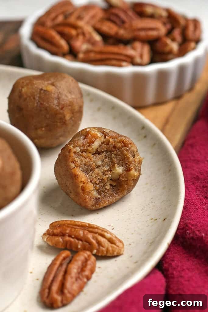 close up of a paleo vegan pecan pie bite