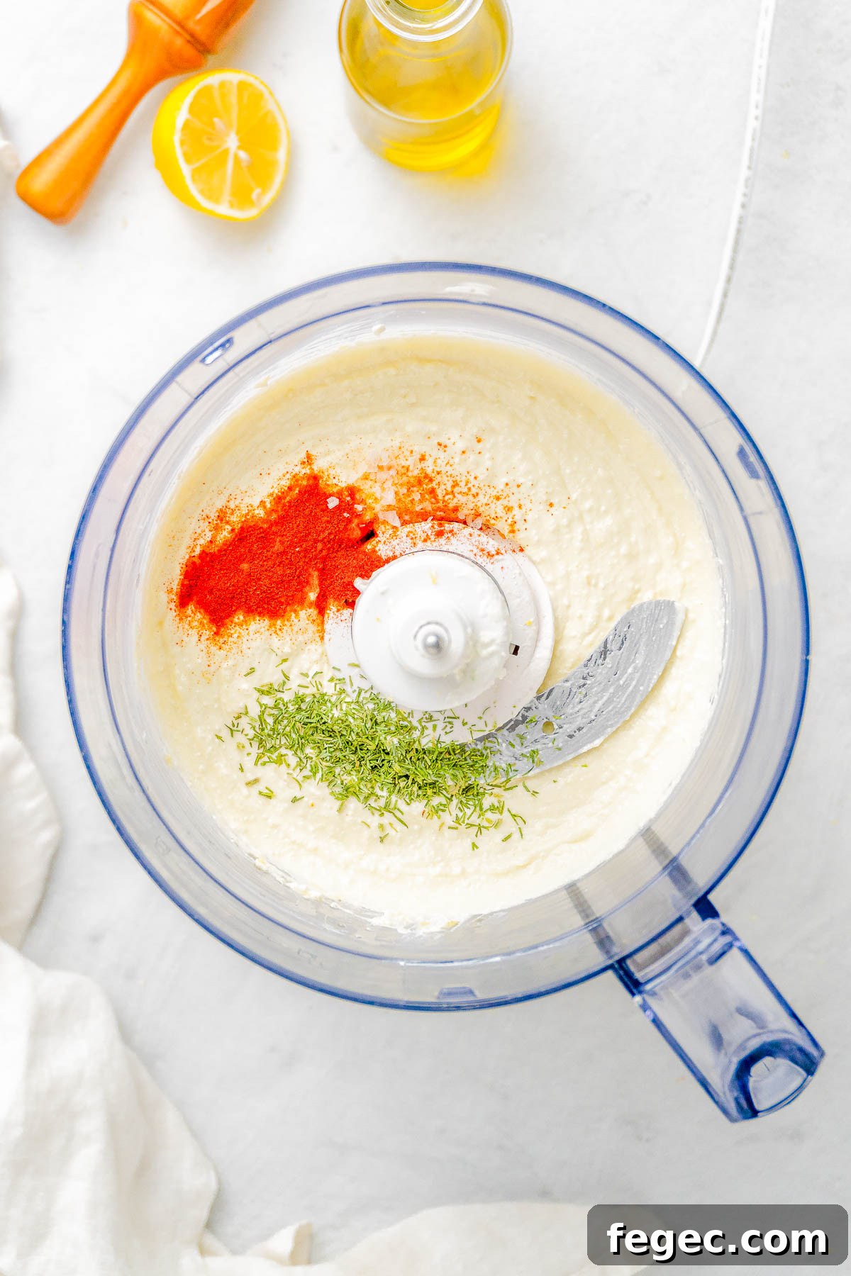 Whipped feta served with herbs