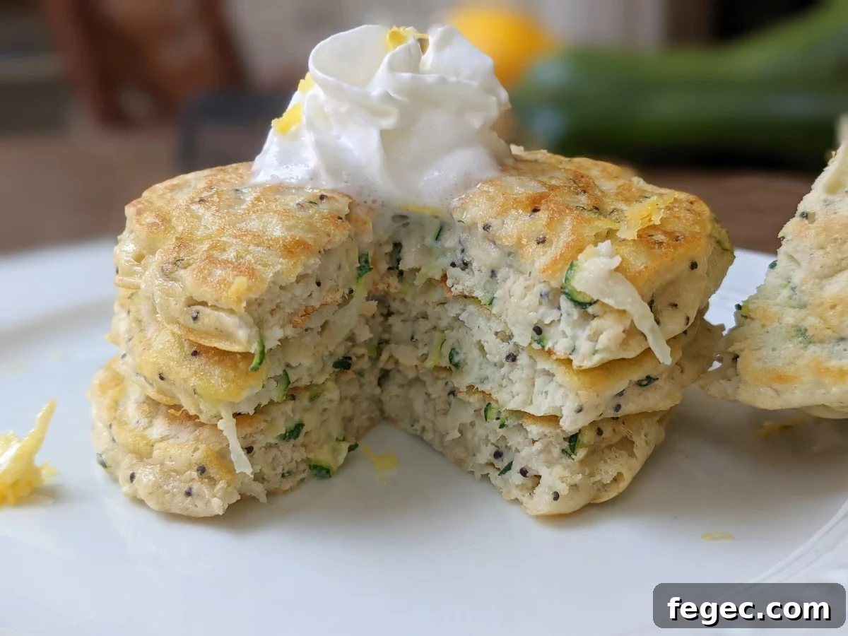 zucchini lemon poppyseed protein pancakes (Custom)