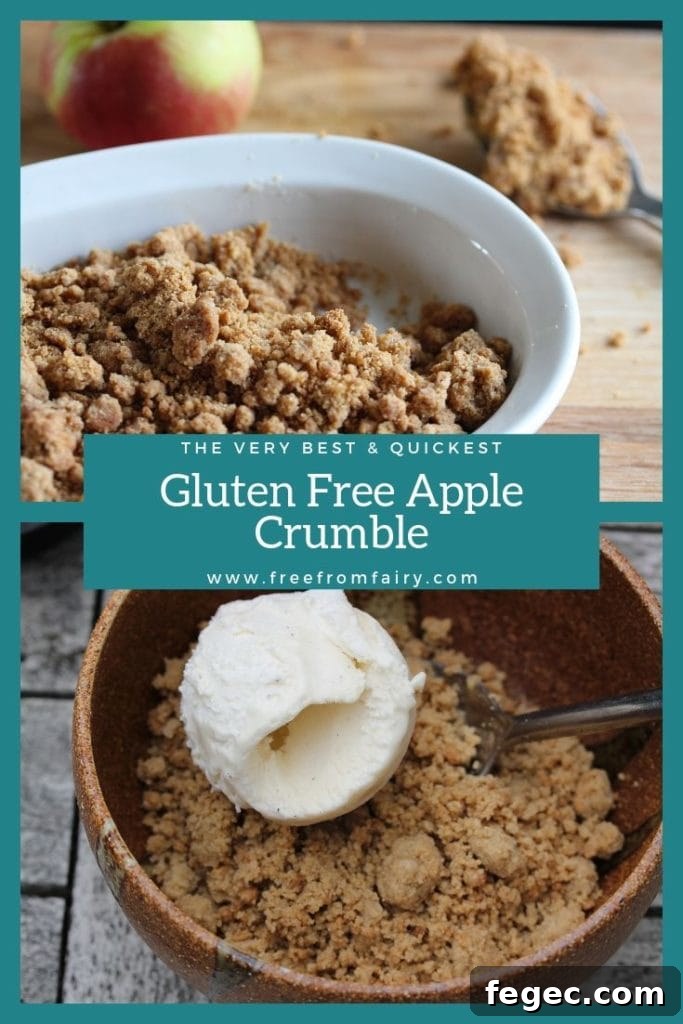 The best and quickest gluten free apple crumble you'll ever make. #glutenfreeapplecrumble #glutenfreedessert