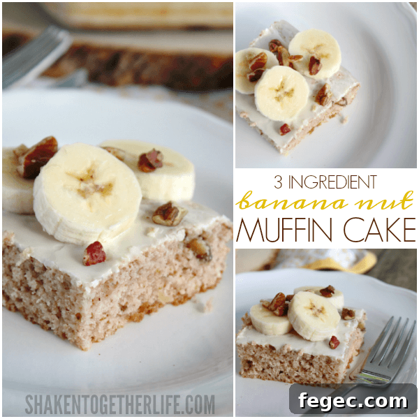 3 Ingredient Banana Nut Muffin Cake - this is the easiest and most delicious breakfast recipe!