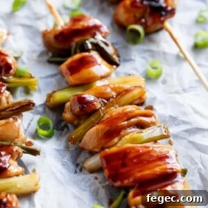 Easy Chicken Yakitori in a skewer
