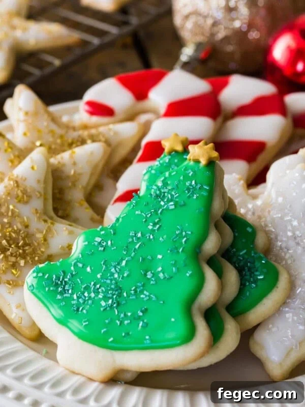 plate of iced and decorated sugar cookies neatly arranged