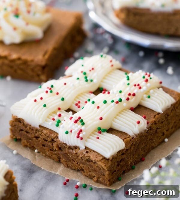 Gingerbread bar on marble surface