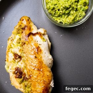 pistachio pea pesto chicken
