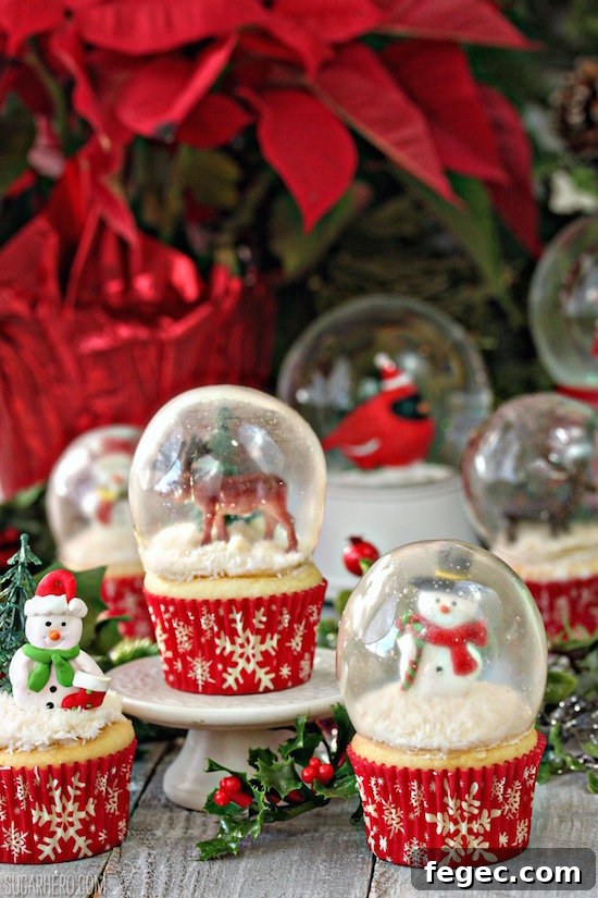 Edible Snow Globe Cupcakes. No really, those are gelatin snow globes and here's how to make them!
