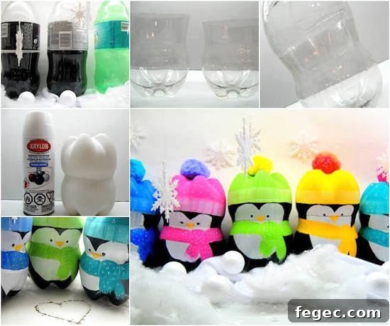 Do you see what I see? Those little penguins are made from plastic soda bottles! Whoever thought of this is so smart! 