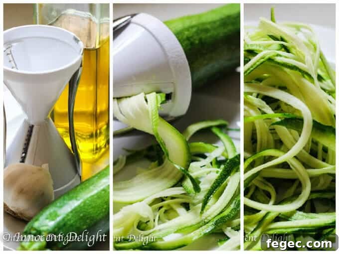 Garlic lemon zucchini noodles