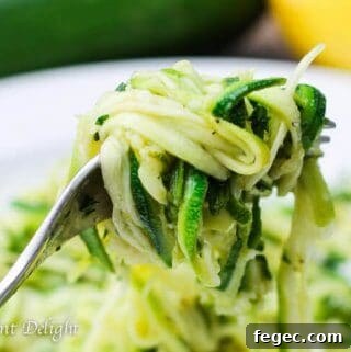 Garlic lemon zucchini noodles