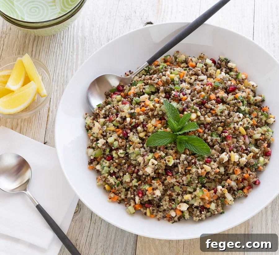 mediterranean lentil quinoa salad | afoodcentriclife.com