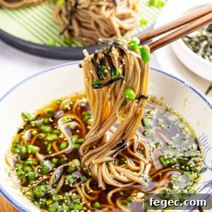 Zaru soba noodles with dipping sauce.