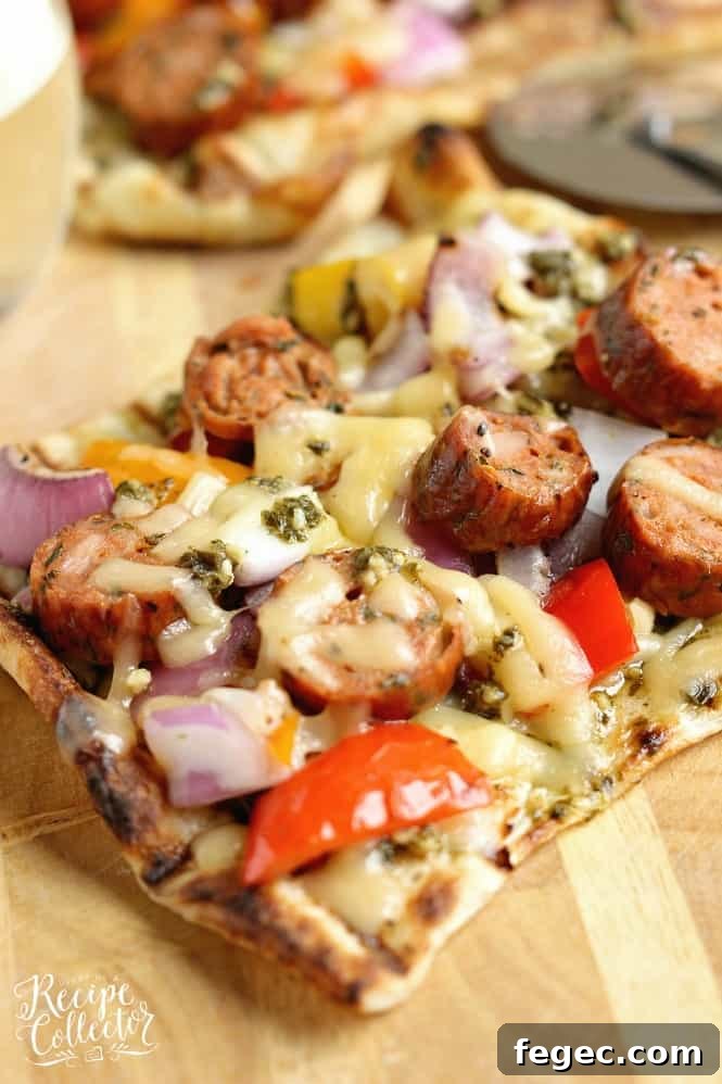 Grilled Sausage and Pepper Pizza