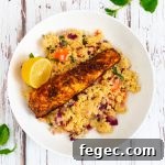 Moroccan Spiced Salmon in a bowl with couscous