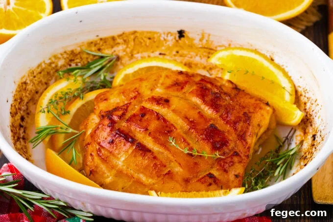 Oven-Roasted Turkey Breast with Honey Orange Glaze 8 Oven roasted turkey breast with oranges and herbs.