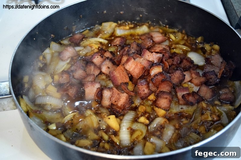 Spicy Jalapeño Bacon Jam Recipe for Sandwiches & Appetizers 8 Add the Rest of the Ingredients and Simmer