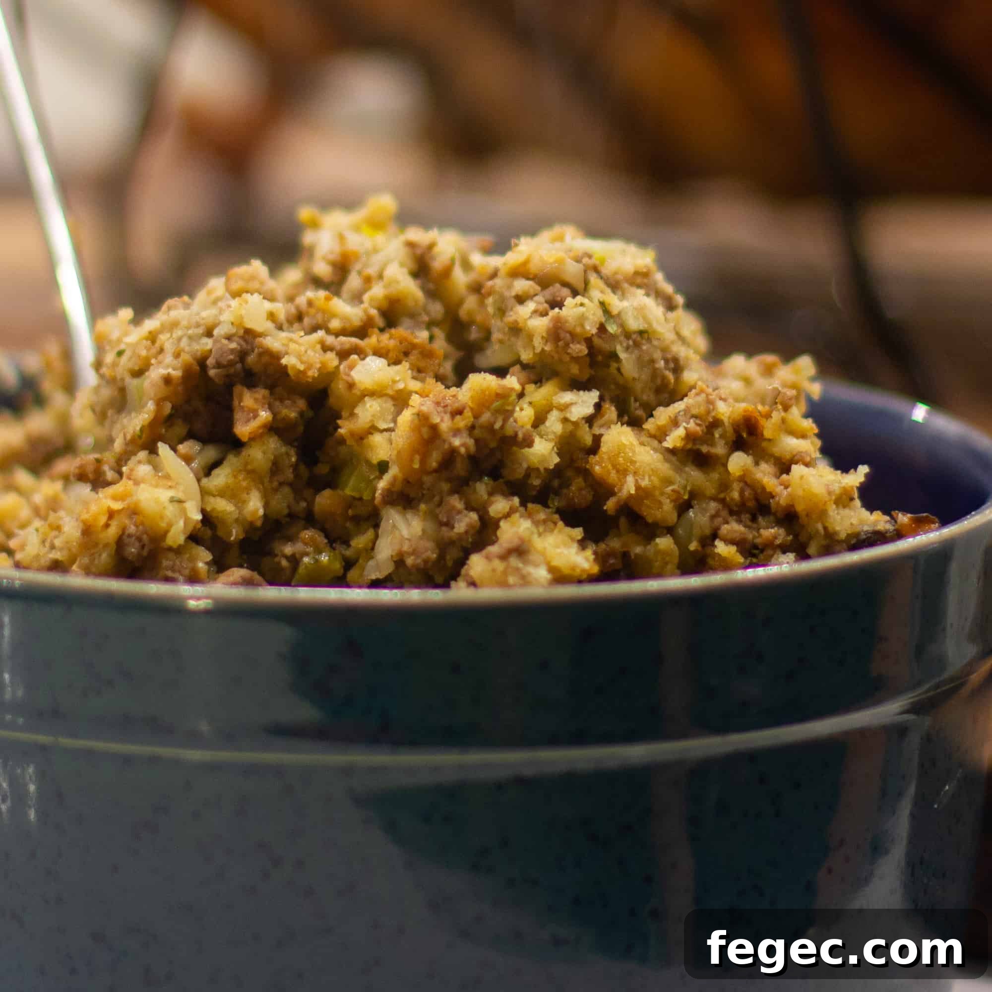Classic Homemade Turkey Stuffing Recipe from Mom 9 Scoop the stuffing out of the turkey and spoon into a bowl