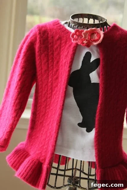 How to Turn a Woman’s Sweater into a Girl’s Cardigan 12 img 195 11