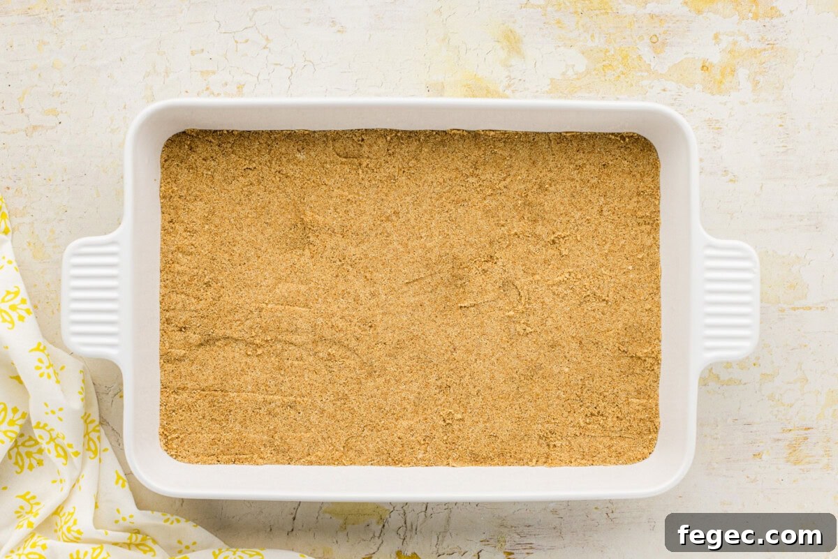 graham cracker crust pressed into pan