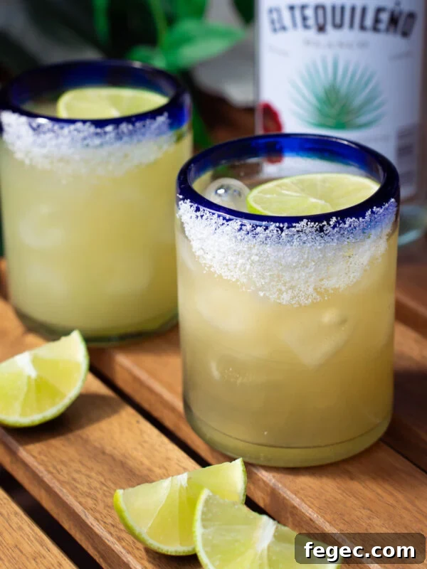 Two margaritas on the rocks