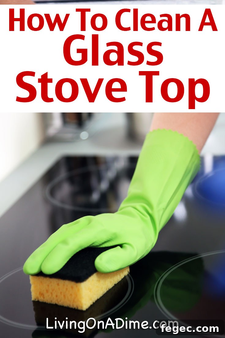 Here's an easy step by step process with pictures explaining how to clean a glass top stove burner or ceramic stove top with items you already have at home!