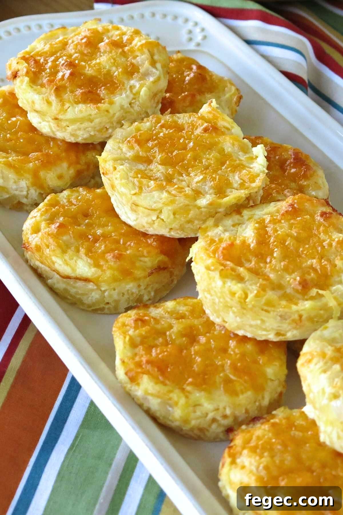 Spaghetti squash au gratin cups stacked on a serving platter.