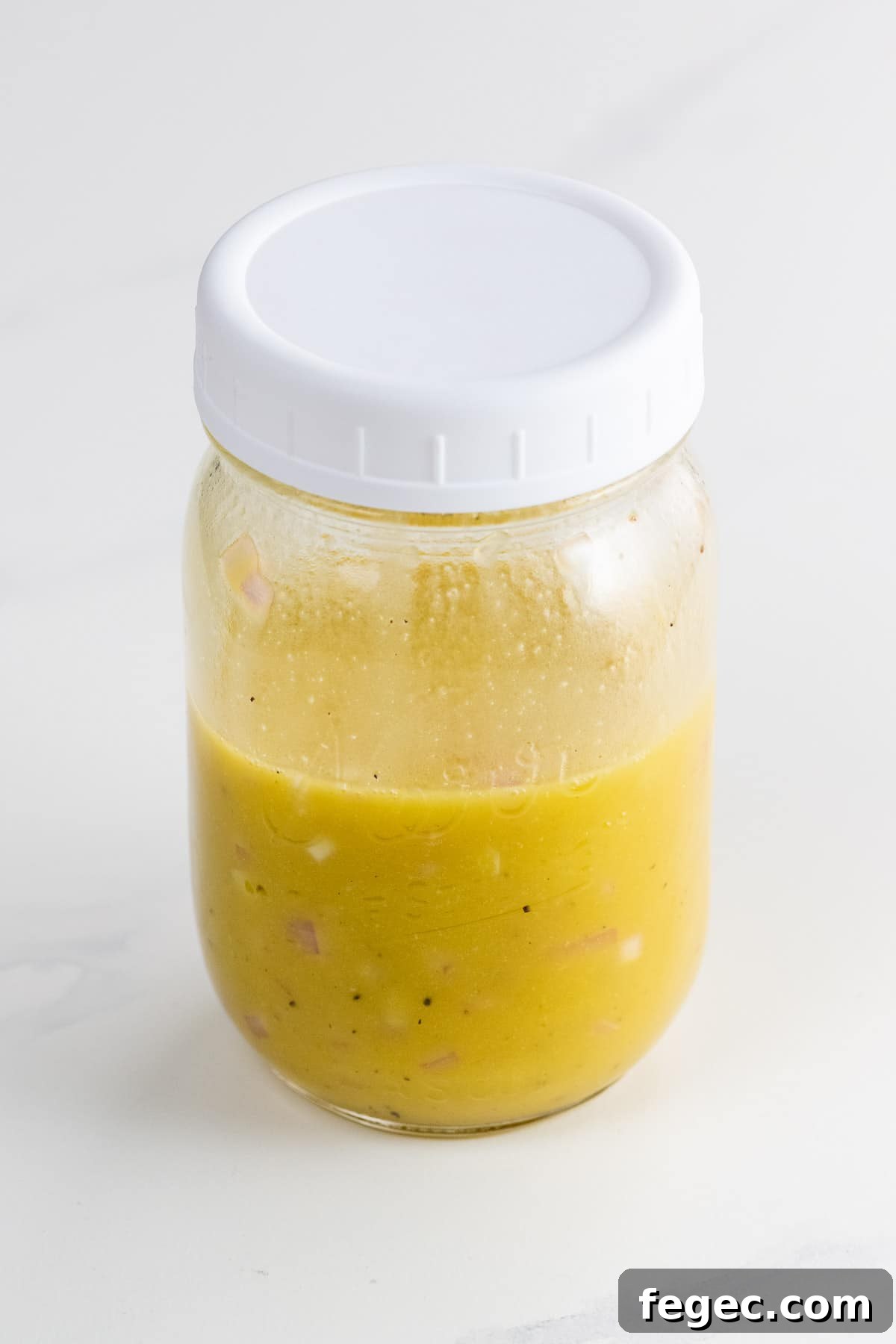 citrus vinaigrette in a mason jar