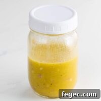 citrus vinaigrette in a mason jar