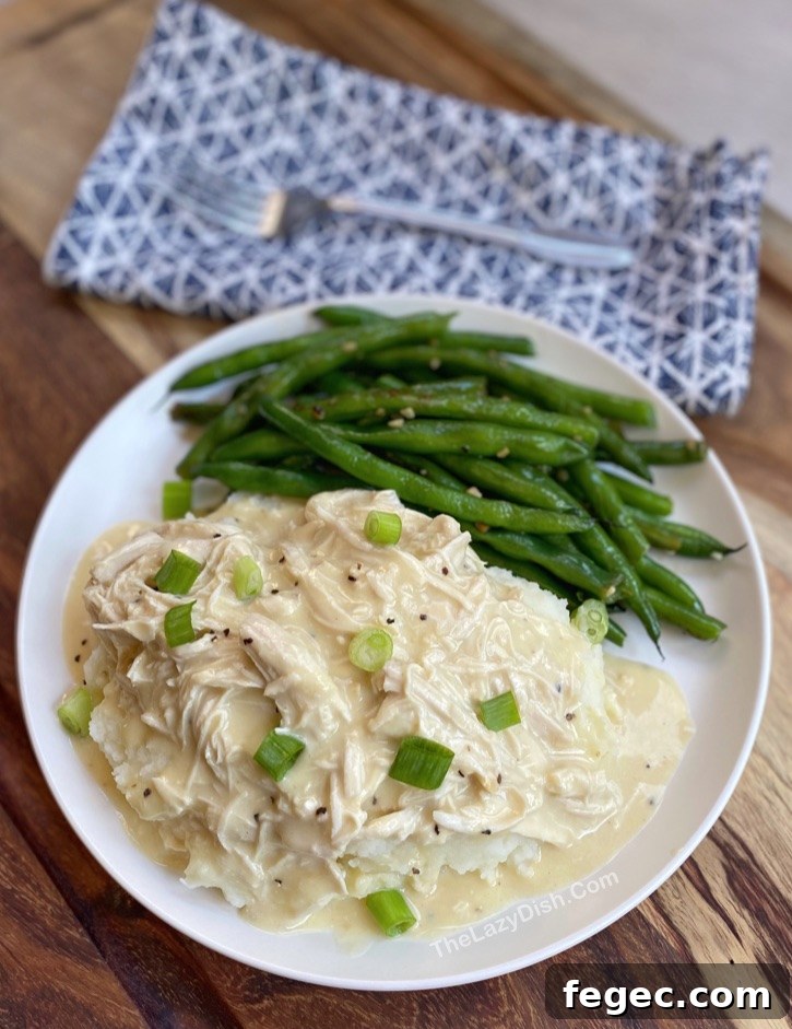 Slow-Cooker Chicken and Gravy Recipe for Tender, Comforting Meals 2 Crockpot Chicken Dinner Recipe With Few Ingredients -- Creamy Chicken and Gravy. Great family meal even for picky eaters! Made with chicken breasts, gravy mix, cream of chicken soup and sour cream.